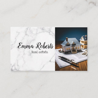 Real Estate Agent Modern Black Gold Realtor Visitkort
