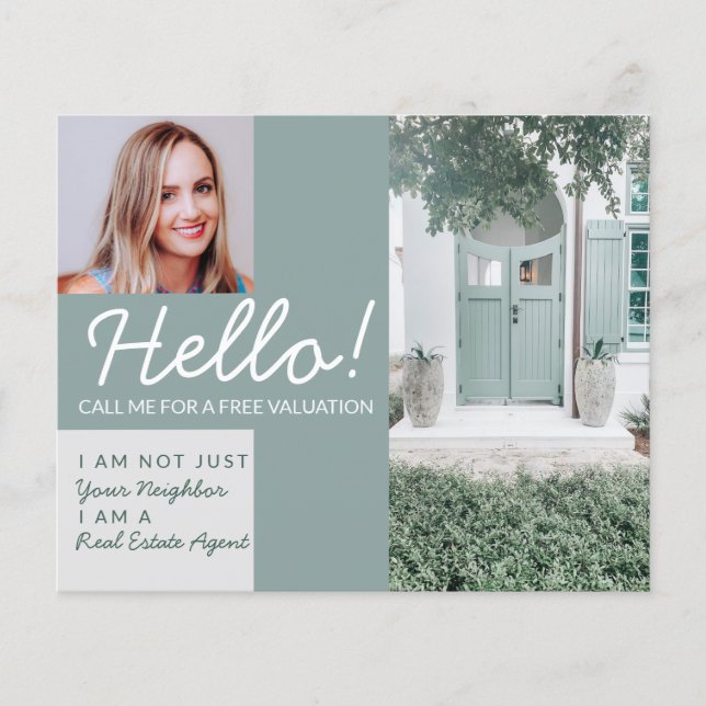 Real Estate Agent neighbor HELLO calling CARD  Flygblad (Framsidan)