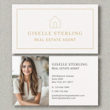 Real Estate Agent Neutral Gold House Photo