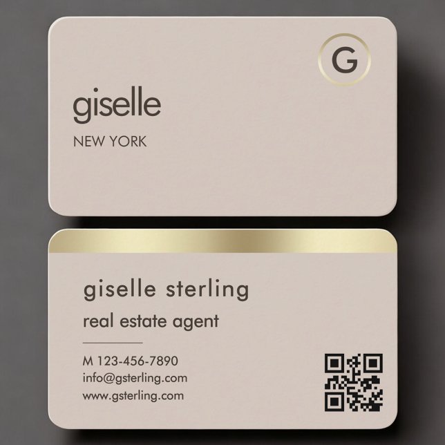 Real Estate Agent Neutral QR Code Visitkort (Skapare uppladdad)