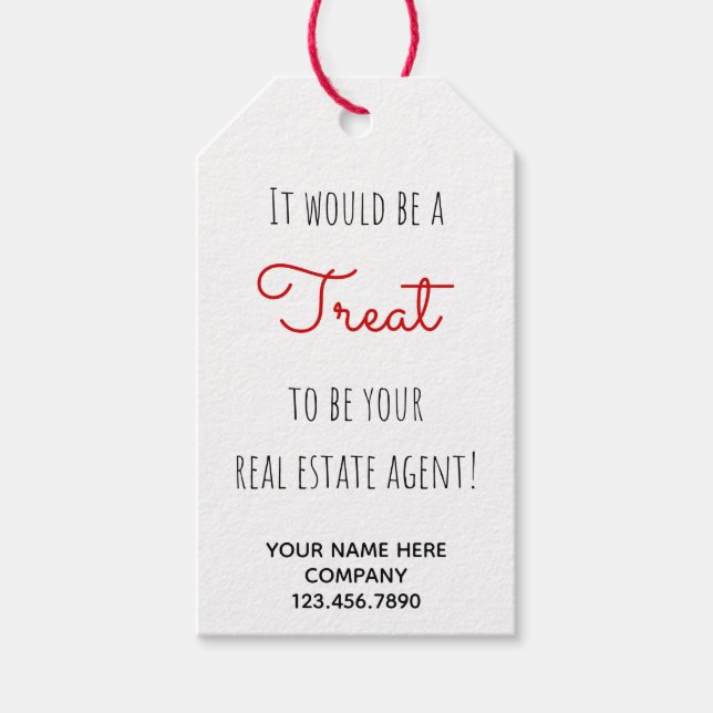 Real Estate Agent Treat Presentetikett (Framsidan)