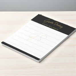 Real Estate Black Gold Script Luxury Professional Anteckningsblock