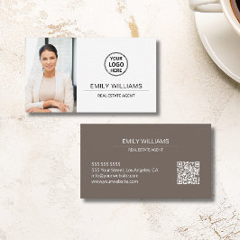 Real Estate Broker Logo Photo QR Visitkort