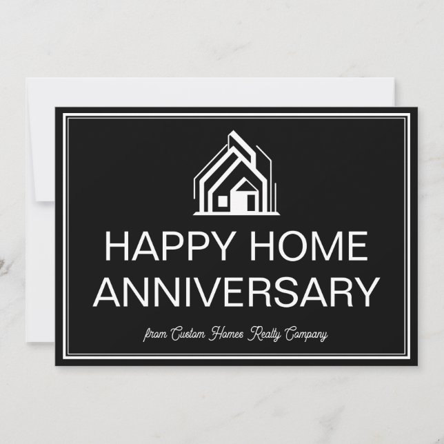 Real Estate Business Marketing Custom Black White Kort (Framsida)