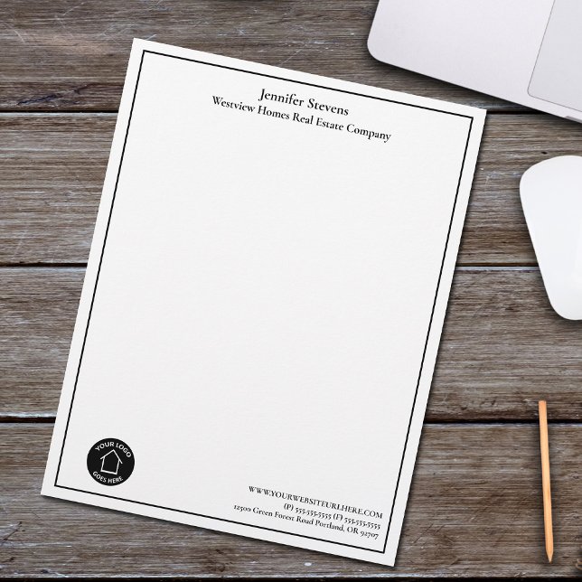Real Estate Company Custom Business Logo Office Brevhuvud (Skapare uppladdad)