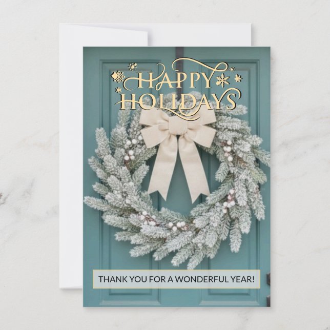 Real Estate Elegant Happy Holidays Card Julkort (Framsida)