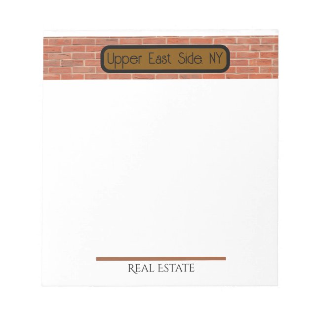 Real Estate | Upper East Side, NYC Notepad Anteckningsblock (Framsida)