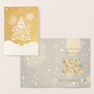 Real Foil A Väldigt God jul Träd Hälsning Folierat Kort