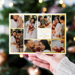 Real Foil Boho jul 7 Photo Collage Helgdag<br><div class="desc">Lägg till lite grann till dina julkort med äkta guld, silver eller guld! Det här klassiska och tidlösa metalliska stil kommer säkert att lägga till ytterligare en nivå till dina kort. Visa 7 av dina favoritfoton från året med den här eleganten julkort för multifoto-helgdag! Den här redigerbara designen innehåller sju...</div>