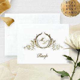 Real Foil Calligraphy Monogram med /utan OSA Folierat Kort