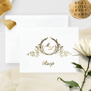 Real Foil Calligraphy Monogram med /utan OSA Folierat Kort