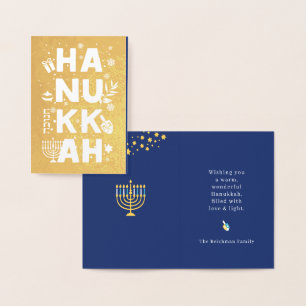 Real Foil Card lycklig Hanukkah Folierat Kort