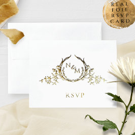 Real Foil Elegant Monogram med /utan OSA Folierat Kort