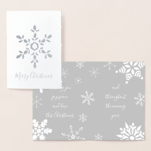 Real Foil Silver Snowflake Folierat Kort