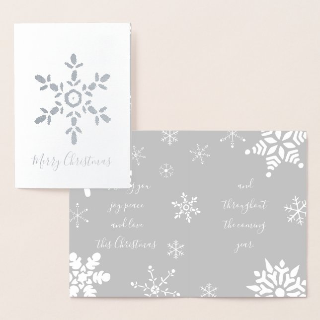 Real Foil Silver Snowflake Folierat Kort (Display)