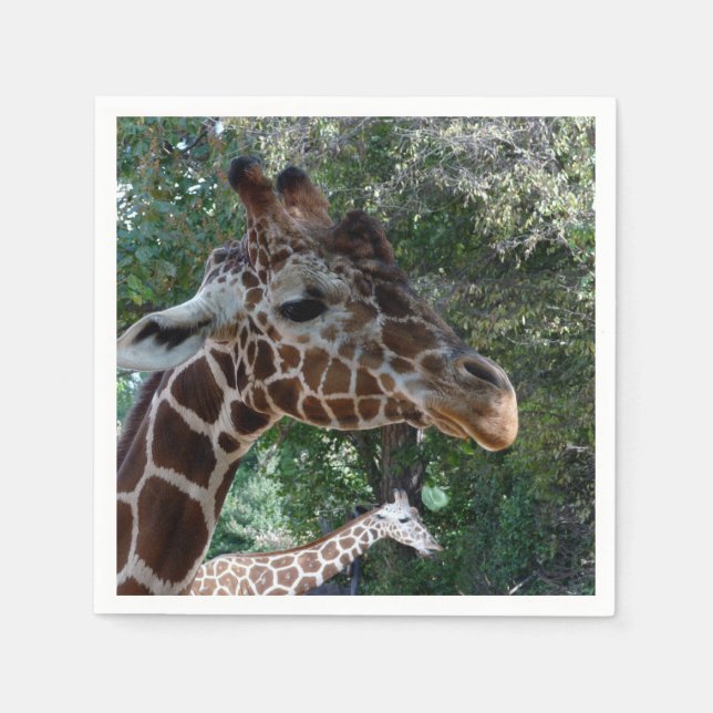 Real Giraffe Photo Pappra Napkins Pappersservett (Framsidan)