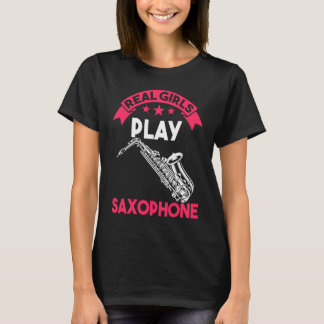 Real girl saxophone play t shirt