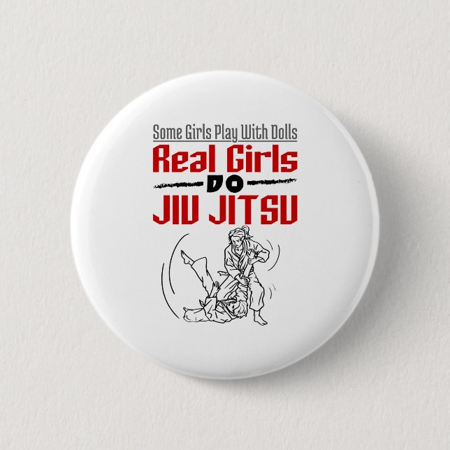 Real Girls Do Jiu Jitsu BJJ Jiujitsu Women Knapp (Framsida)