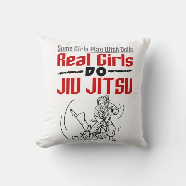 Real Girls Do Jiu Jitsu BJJ Jiujitsu Women Kudde (Framsida)