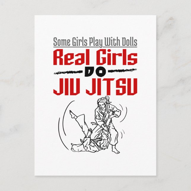 Real Girls Do Jiu Jitsu BJJ Jiujitsu Women Vykort (Framsida)