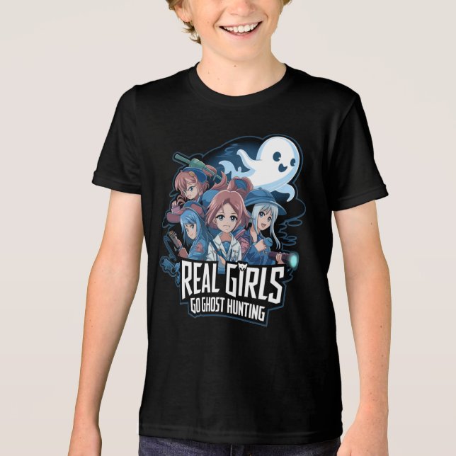 Real Girls Go Ghost Hunting T Shirt (Framsida)