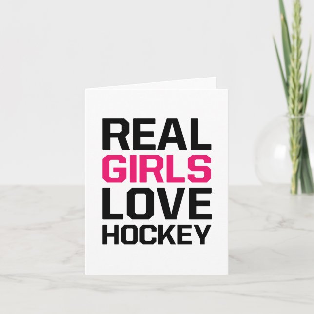 Real Girls Kärlek Hockey Blank Valfri Tillfälle Kort (Framsida)