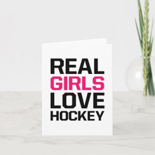 Real Girls Kärlek Hockey Blank Valfri Tillfälle Kort