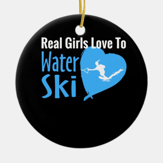 Real Girls Kärlek to Vatten Ski Julgransprydnad Keramik (Framsidan)