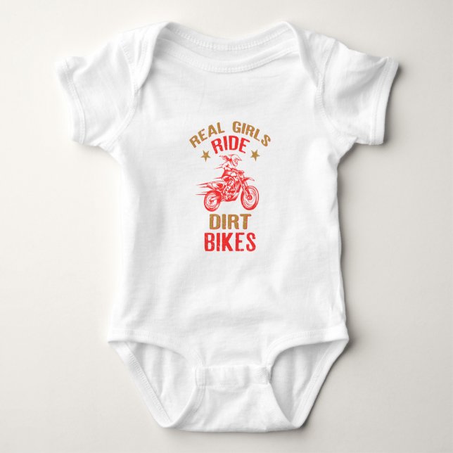 Real Girls Ride Dirt Bikes Funny för flicka T Shirt (Framsida)