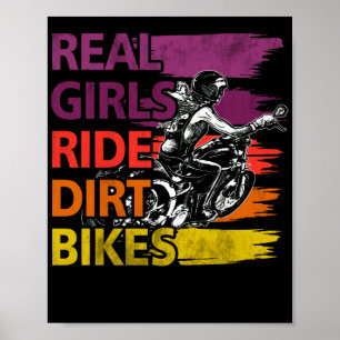 Real Girls Ride Dirt Bikes Motocross Älskare Poster