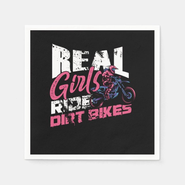 Real Girls Ride Dirt Bikes Motorcycle Motocross Gi Pappersservett (Framsidan)