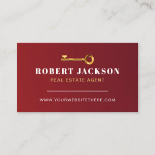 Real Gods Agent Broker Luxury Golden nyckel Visitkort