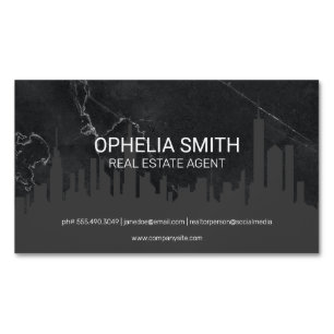 Real Gods Agent Cityscape Marble Magnetiska Visitkort
