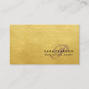 Real Gods Agent Investment Elegant Guld Struktur Visitkort