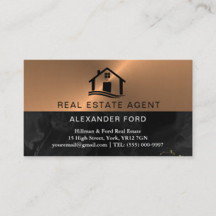 Real Gods Agent kopparmetallic Guld Marble Visitkort