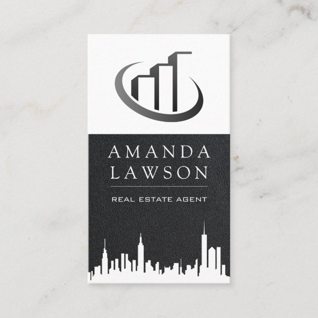 Real Gods Agent | Leather Lux Executive Visitkort (Framsida)