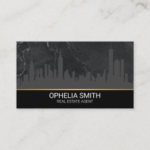 Real Gods Agent Marble Cityscape Skyline Visitkort