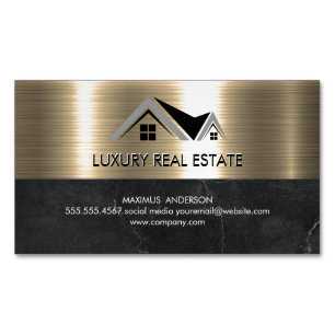 Real Gods Agent Metallic Guld Marble Business Magnetiska Visitkort