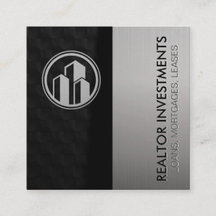 Real Gods Agent Metallisk Sleek Black Fyrkantigt Visitkort