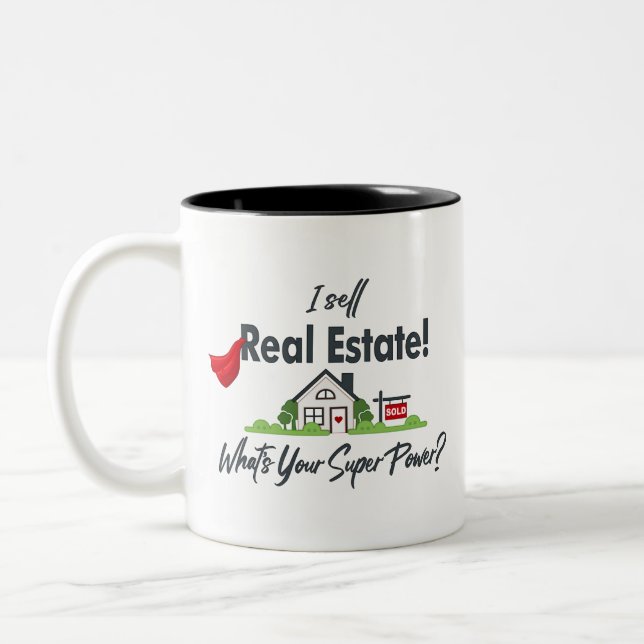 Real Gods Agent, Realtor Toppen Hero Två-Tonad Mugg (Vänster)