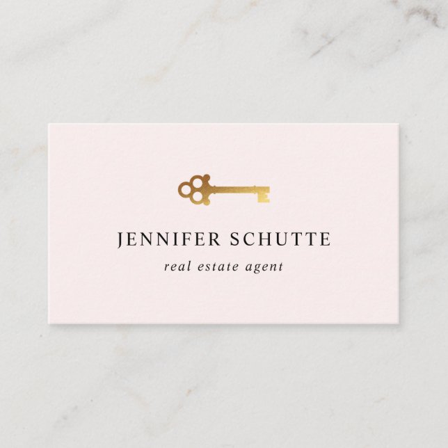 Real Gods Agent  Rosa Guld Nyckel Luxe Modern för  Visitkort (Framsida)
