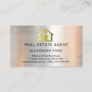 Real Gods Agent silver Metallic Guld Marble Visitkort
