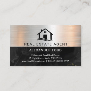 Real Gods Agent silver Metallic Guld Marble Visitkort
