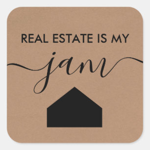 Real Gods är min Sylt Gift-Märkre, Realtor, Kraft Fyrkantigt Klistermärke