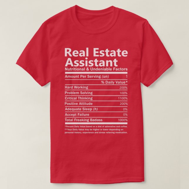 Real Gods Assistant Nutritional och obestridlig F T Shirt (Design framsida)