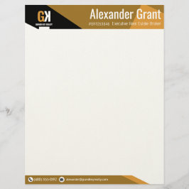 Real Gods Black & Guld Realtor Brevhuvud