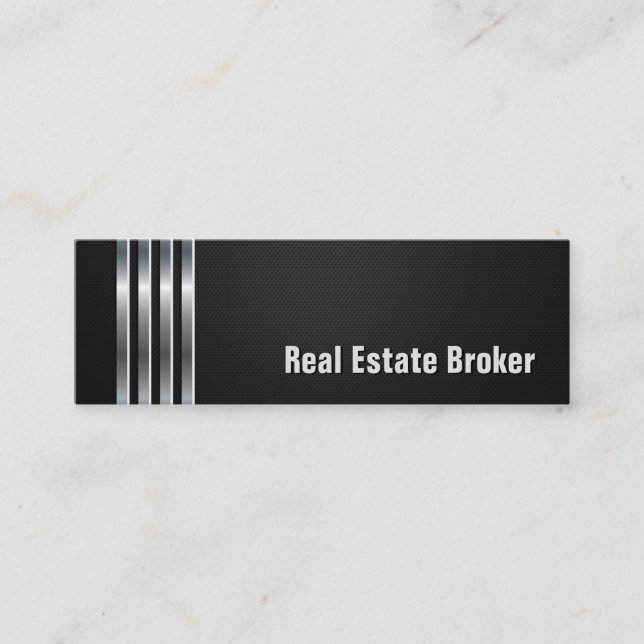 Real Gods Broker - Black Silver Rand Mini Visitkort (Framsida)