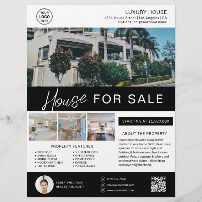 Real Gods Broker House for Sale Anpassningsbar Log Reklamblad (Framsidan)