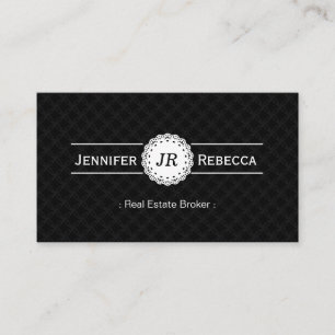 Real Gods Broker - Modern Monogram Black Visitkort