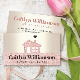 Real Gods Broker Modern Rosa Glitter House Guld Visitkort